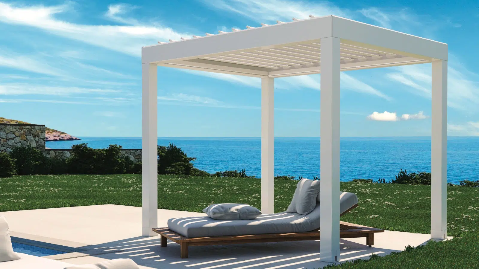 Pergola à lames orientables - Innovations Paysagées Ladouceur